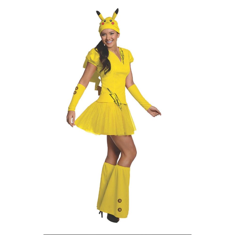 Women's POKEMON PIKACHU Halloween COSTUME Size MEDIUM. Pre-Loved 1 X.